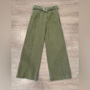 Green Cider Wide Leg Trousers